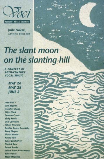 Poster for The slant moon on the slanting hill, May 2000