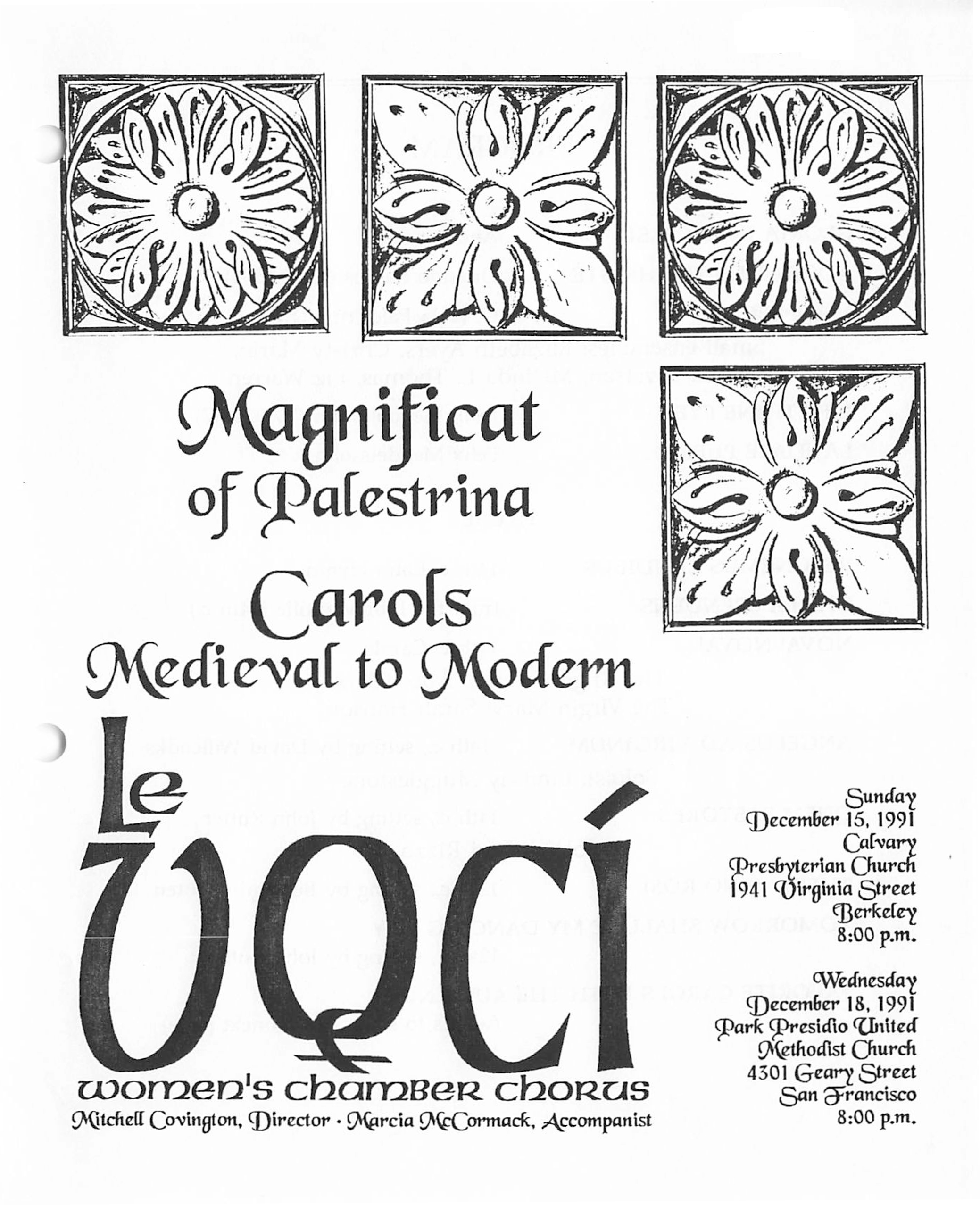 Poster for Carols Medieval to Modern